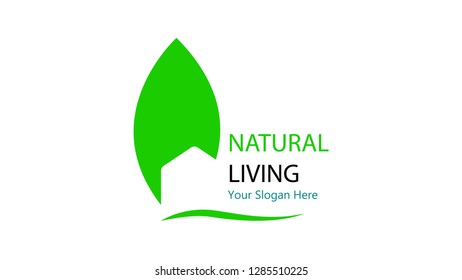 Natural living property logo inspiration. Real estate logo design template