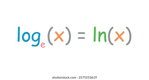 Natural logarithmic function formula in mathematics.