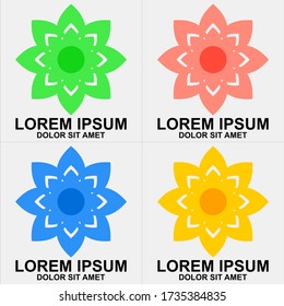 natural logo with a beautiful flower shape. colorful flower collection. company logo.