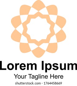 natural logo with a beautiful flower shape and pastel orange color. creative logo design. company logo.