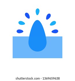 natural logo blue drop fallen in water and splashes environment concept