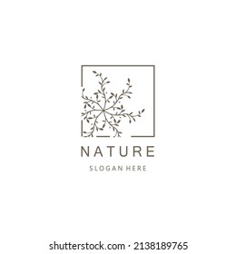 natural logo branches premium design illustration vector