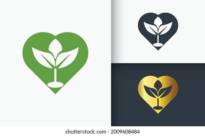 Natural Logo Design Green Golden And Black Leaf