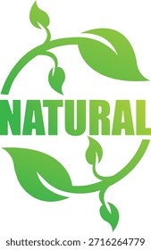 Natural logo design. Green leaf logo design