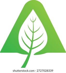 Natural logo design. A logo design. Green leaf A logo design.