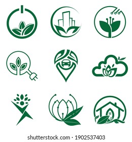 Plantilla De Icono De Diseño De Logotipo Natural Para Empresas Y Compañías Totalmente Editable Y Vector Original