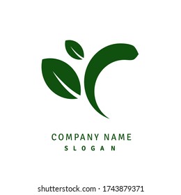 diseño de logotipo natural con hoja, logotipo verde