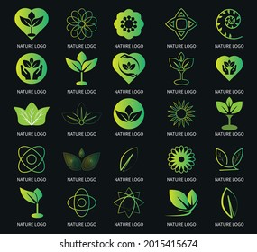 Natural logo design set template