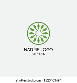 Natural logo design vector template. Leaf icon