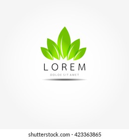 Natural logo design vector template on white background. Leaf icon
