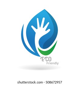 Natural logo design vector template on white background. Leaf icon.