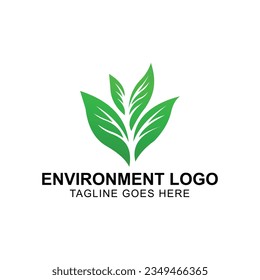 Natural logo element design, leaf, green, environment vector illustration