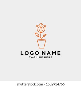 Natural logo - fresh leaves on a gray background.