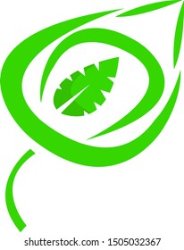natural logo green leaf inside another on a white background plant symbolizing clean environment object for design