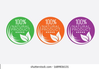 natural logo and  icon in multi colors vectors format for any packaging or label designing