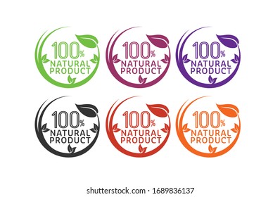 logotipo natural e icono en formato de vectores de varios colores para cualquier embalaje o diseño de etiquetas