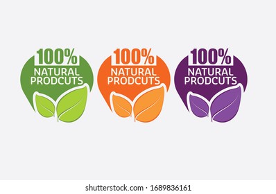 natural logo and  icon in multi colors vectors format for any packaging or label designing