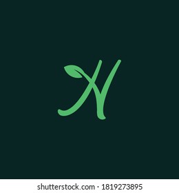 Natural logo with the initials of the letter H which is modern and professional