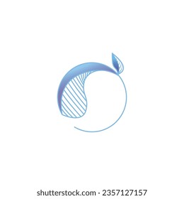 natural logo leaf design illustration circle abstract vector line