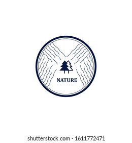 Natural logo minimal line style vector eps 10