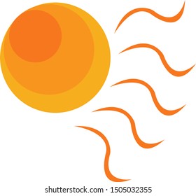 natural logo orange round sun with wavy rays a star giving heat and illuminating our planet object for design on a white background