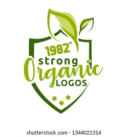 Natural Logo, with shield organic nature