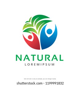 Natural Logo Template Design Vector, Emblem, Concept Design, Creative Symbol, Icon