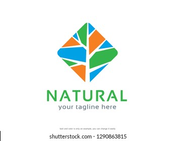 Natural Logo Template Design Vector, Emblem, Concept Design, Creative Symbol, Icon