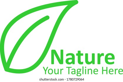 natural logo that is the shape of a fresh green leaf