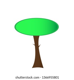 natural logo tree with a green top sharp knots and an uneven trunk an object for a design concept of forest and cleanliness