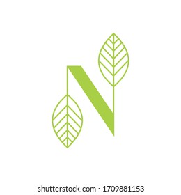 Natural logo vector design with green color