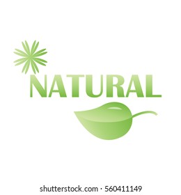 natural logo,stickers,labels,leaves logo illustration vector;eps10