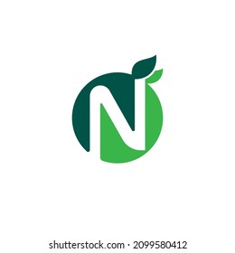 Natural looking letter N vector logo.