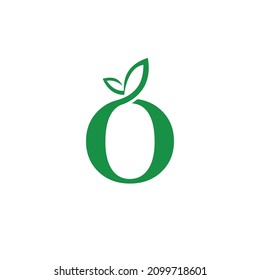 Natürlich aussehender Buchstabe O Vektor-Logo.