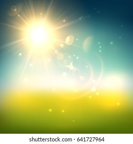 Natural looking sunny summer background.
