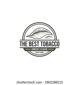 Natural Looking Tobacco Leaf Illustration Logo