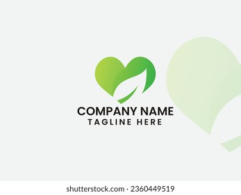 Amor natural. Diseño del logo del amor ecológico. Árbol. Negocios. Premium. Logo del árbol verde. Día de San Valentín. corazón. Finanzas. Corazón de hojas. Verde