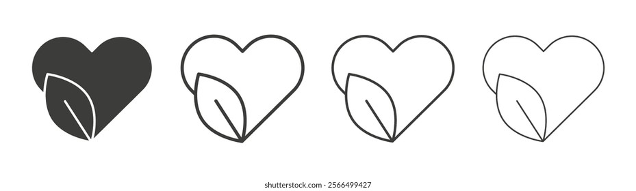 Natural love icon flat and linear vector illustration on white background.