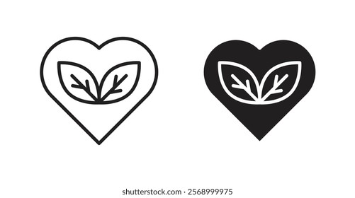 Natural love icon set vector graphics designs