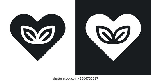 Natural love icons in flat syle