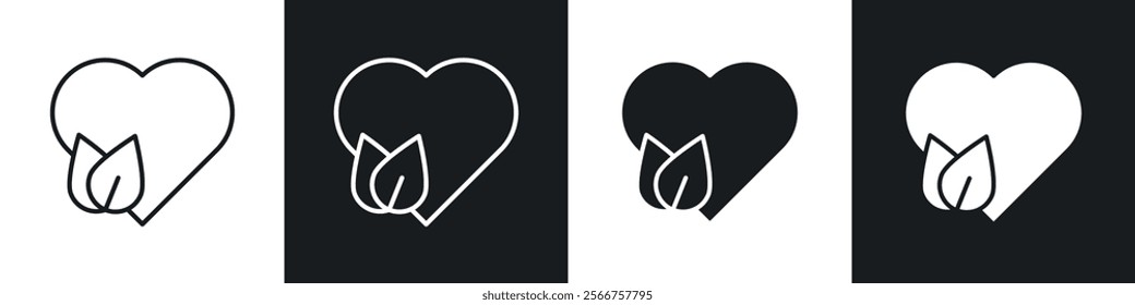 Natural love icons in Thin line black color. flat simple vector symbols illustration.