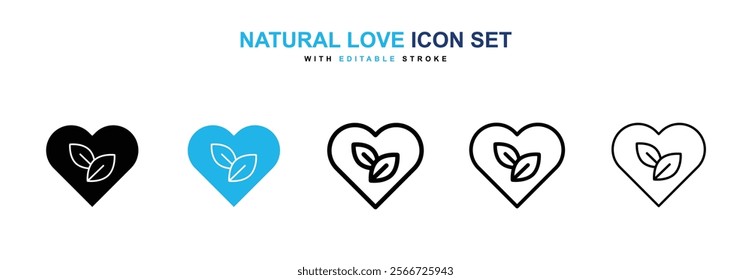 Natural love icons vector collection pack.