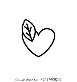 Natural Love Vector Line Icon Illustration.