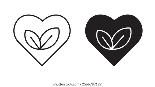 Natural love vector line icon illustration