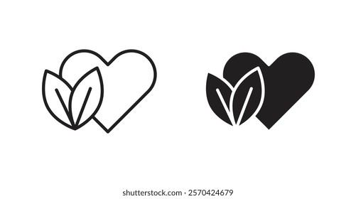 Natural love vector web icons set