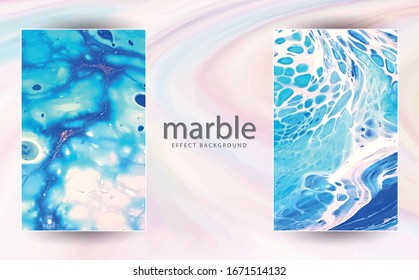 Lujo Natural. Efecto de decoloración. Antiguo dibujo oriental. Textura de mármol. Bonito patrón. Arte oriental. Antecedentes de mármol. Pinturas acrílicas blancas y azules mezcladas polvo blanco.