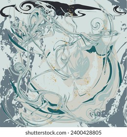 Natural Luxury. Style incorporates the swirls of marble or the ripples of agate. Very beautiful blue paint with the addition of gold powder 