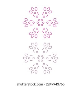 Natural Mandala Set ( Pink, Grey ) isolated On White