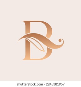 natural massage beauty logo template letter B
