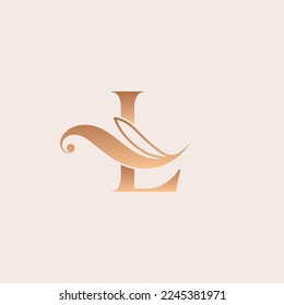 natural massage beauty logo template letter L